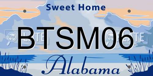 BTSM06 Alabama License Plate