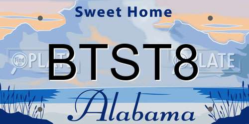 BTST8 Alabama License Plate