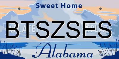 BTSZSES Alabama License Plate