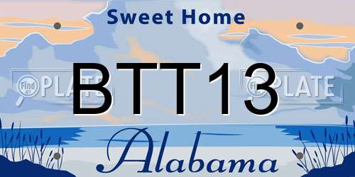 BTT13 Alabama License Plate