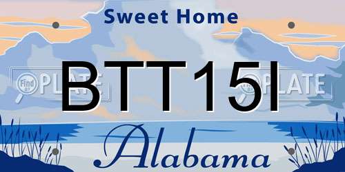 BTT15I Alabama License Plate