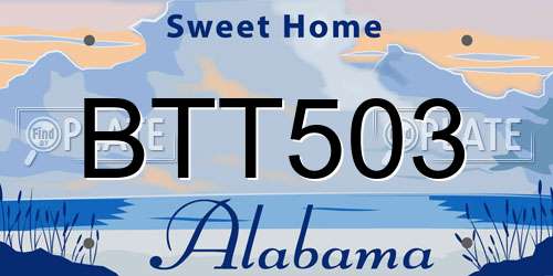 BTT503 Alabama License Plate
