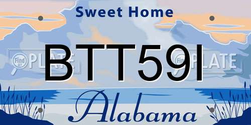 BTT59I Alabama License Plate