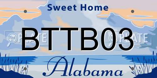 BTTB03 Alabama License Plate