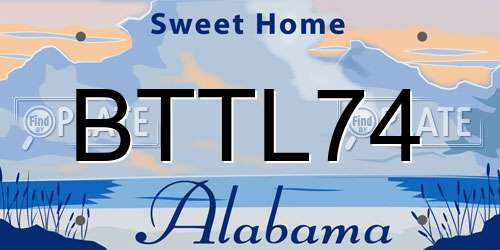 BTTL74 Alabama License Plate