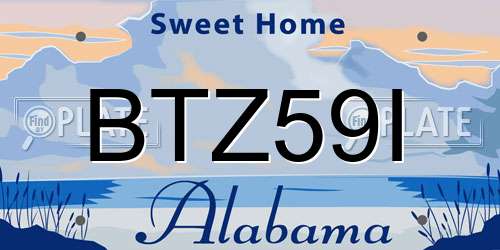 BTZ59I Alabama License Plate