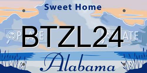 BTZL24 Alabama License Plate