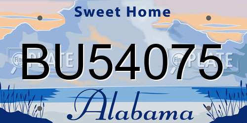 BU54075 Alabama License Plate