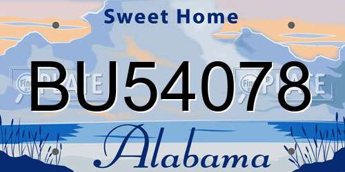 BU54078 Alabama License Plate