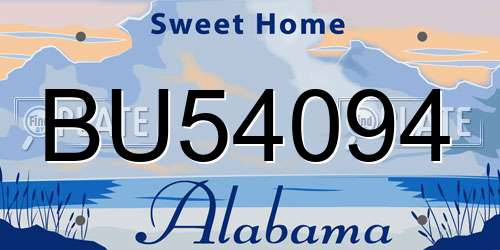 BU54094 Alabama License Plate