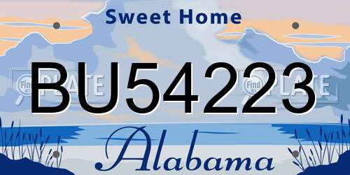 BU54223 Alabama License Plate
