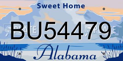 BU54479 Alabama License Plate