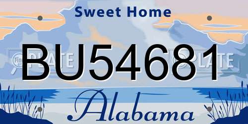BU54681 Alabama License Plate