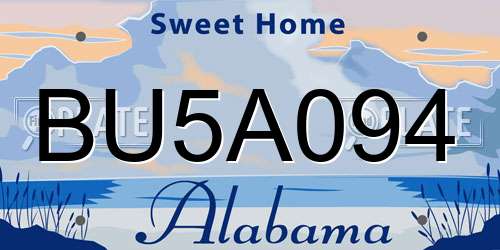 BU5A094 Alabama License Plate