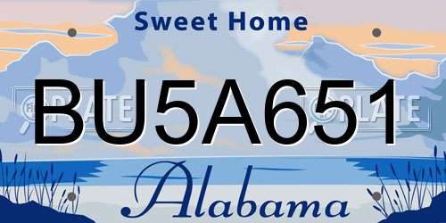 BU5A651 Alabama License Plate