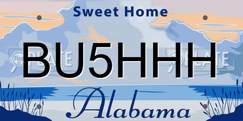 BU5HHH Alabama License Plate