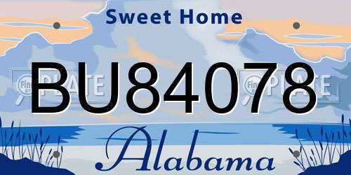 BU84078 Alabama License Plate
