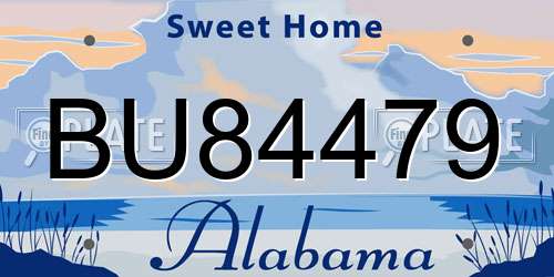 BU84479 Alabama License Plate
