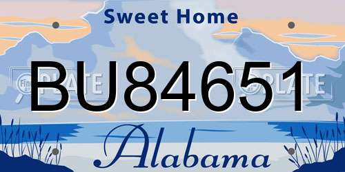 BU84651 Alabama License Plate