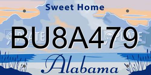 BU8A479 Alabama License Plate