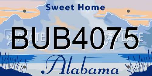 BUB4075 Alabama License Plate