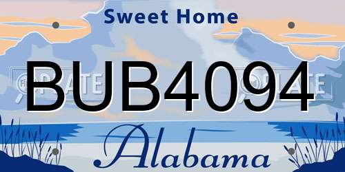BUB4094 Alabama License Plate