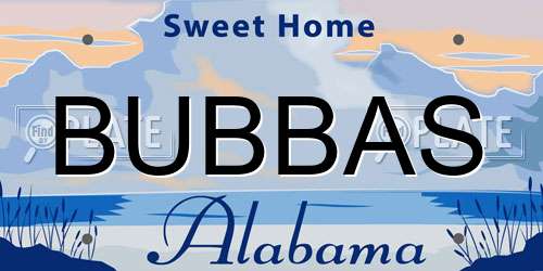 BUBBAS Alabama License Plate