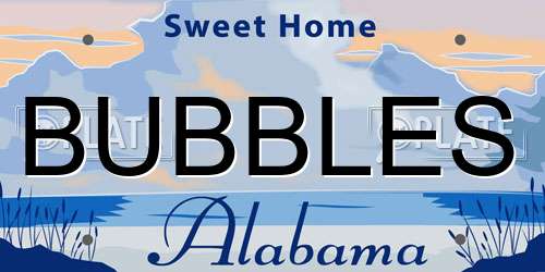 BUBBLES Alabama License Plate
