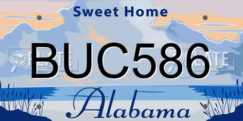 BUC586 Alabama License Plate