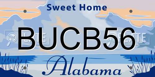 BUCB56 Alabama License Plate