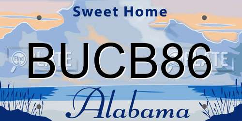 BUCB86 Alabama License Plate