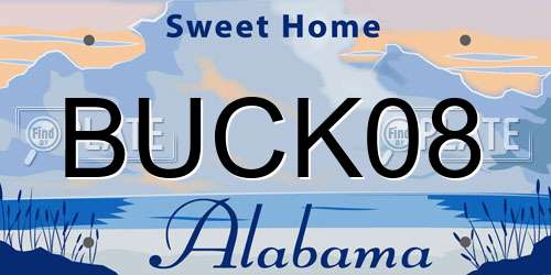 BUCK08 Alabama License Plate
