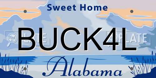 BUCK4L Alabama License Plate
