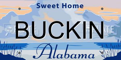 BUCKIN Alabama License Plate