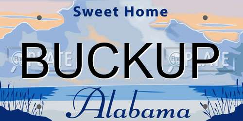 BUCKUP Alabama License Plate