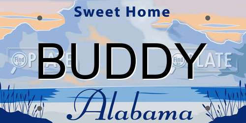 BUDDY Alabama License Plate
