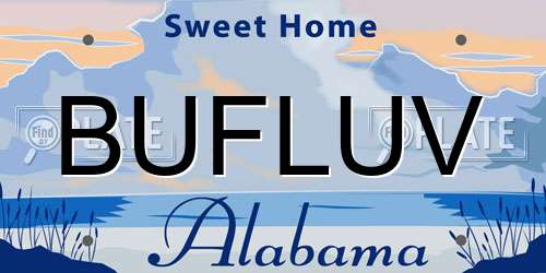 BUFLUV Alabama License Plate