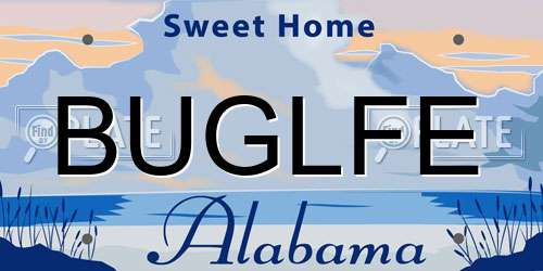 BUGLFE Alabama License Plate