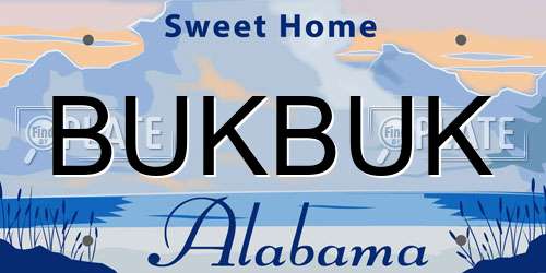 BUKBUK Alabama License Plate