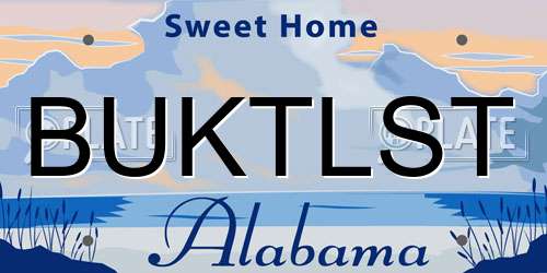 BUKTLST Alabama License Plate