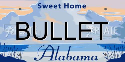 BULLET Alabama License Plate
