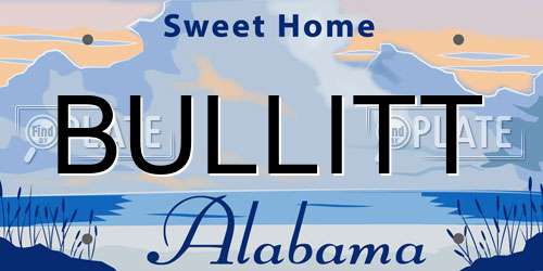 BULLITT Alabama License Plate