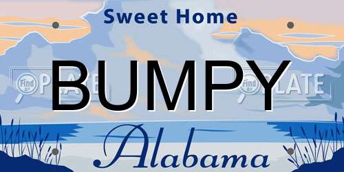 BUMPY Alabama License Plate