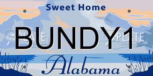 BUNDY1 Alabama License Plate