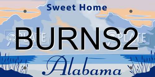 BURNS2 Alabama License Plate