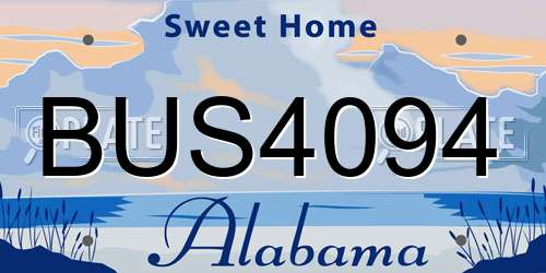 BUS4094 Alabama License Plate