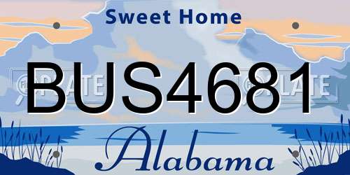 BUS4681 Alabama License Plate