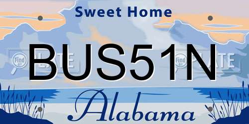 BUS51N Alabama License Plate