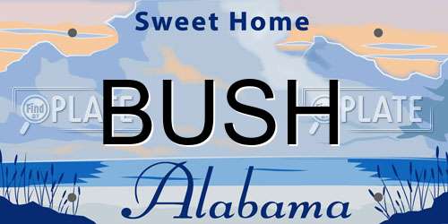 BUSH Alabama License Plate
