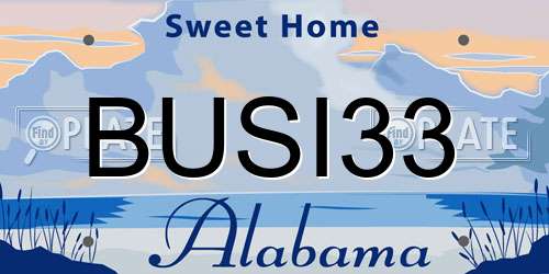 BUSI33 Alabama License Plate